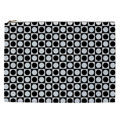 Modern Dots In Squares Mosaic Black White Cosmetic Bag (xxl)  by EDDArt