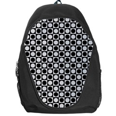 Modern Dots In Squares Mosaic Black White Backpack Bag by EDDArt
