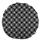 Modern Dots In Squares Mosaic Black White Large 18  Premium Round Cushions Front