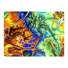 Abstract Fractal Batik Art Green Blue Brown Double Sided Flano Blanket (mini) 