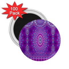 India Ornaments Mandala Pillar Blue Violet 2 25  Magnets (100 Pack)  by EDDArt