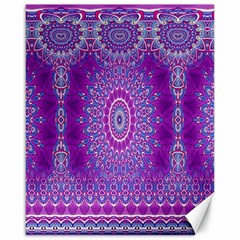 India Ornaments Mandala Pillar Blue Violet Canvas 16  X 20   by EDDArt