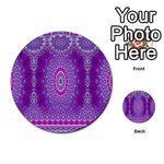 India Ornaments Mandala Pillar Blue Violet Multi-purpose Cards (Round)  Front 18