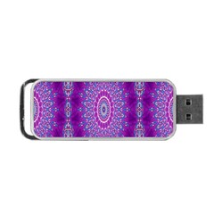 India Ornaments Mandala Pillar Blue Violet Portable Usb Flash (two Sides) by EDDArt