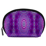 India Ornaments Mandala Pillar Blue Violet Accessory Pouches (Large)  Front