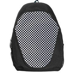 Sports Racing Chess Squares Black White Backpack Bag by EDDArt