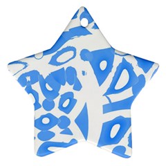 Blue Summer Design Ornament (star)  by Valentinaart