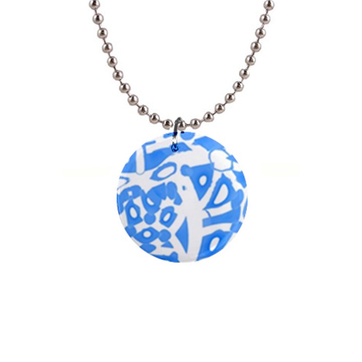 Blue summer design Button Necklaces