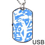 Blue summer design Dog Tag USB Flash (Two Sides)  Back