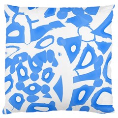 Blue Summer Design Large Flano Cushion Case (one Side) by Valentinaart