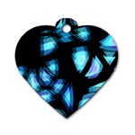 Blue light Dog Tag Heart (Two Sides) Front