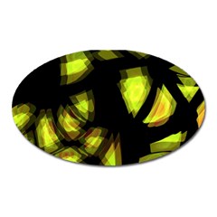Yellow Light Oval Magnet by Valentinaart
