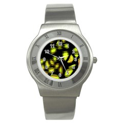 Yellow Light Stainless Steel Watch by Valentinaart