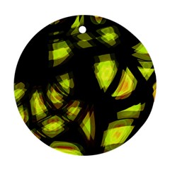 Yellow Light Round Ornament (two Sides)  by Valentinaart