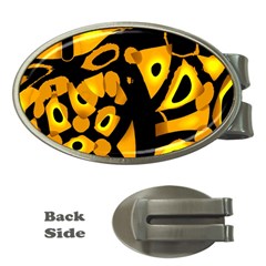 Yellow Design Money Clips (oval)  by Valentinaart