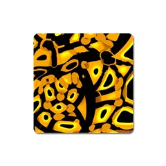 Yellow Design Square Magnet by Valentinaart