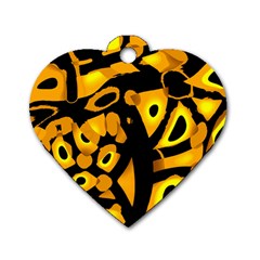 Yellow Design Dog Tag Heart (one Side) by Valentinaart