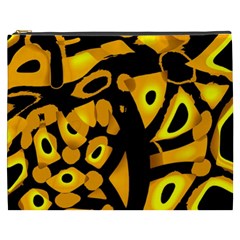 Yellow Design Cosmetic Bag (xxxl)  by Valentinaart