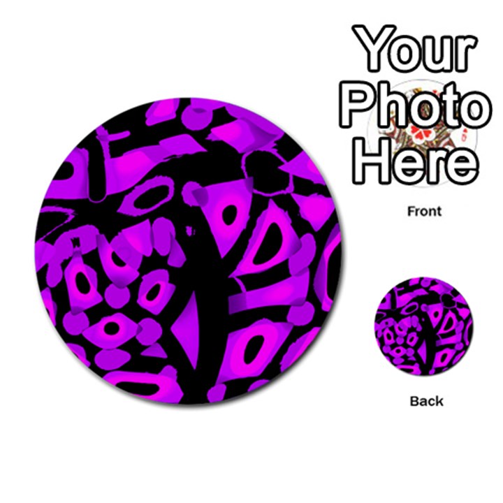 Purple design Multi-purpose Cards (Round) 