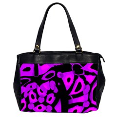 Purple Design Office Handbags (2 Sides)  by Valentinaart