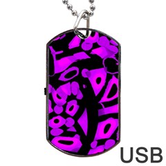 Purple Design Dog Tag Usb Flash (two Sides)  by Valentinaart