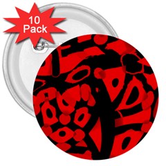 Red Design 3  Buttons (10 Pack)  by Valentinaart