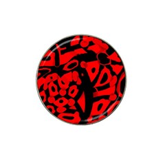 Red Design Hat Clip Ball Marker (4 Pack) by Valentinaart