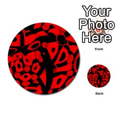 Red Design Multi-purpose Cards (round)  by Valentinaart