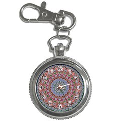 Abstract Painting Mandala Salmon Blue Green Key Chain Watches by EDDArt