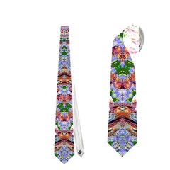 Abstract Painting Mandala Salmon Blue Green Neckties (one Side)  by EDDArt