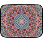 Abstract Painting Mandala Salmon Blue Green Fleece Blanket (Mini) 35 x27  Blanket