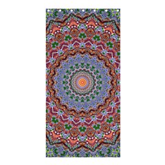 Abstract Painting Mandala Salmon Blue Green Shower Curtain 36  X 72  (stall)  by EDDArt