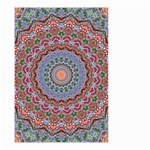 Abstract Painting Mandala Salmon Blue Green Small Garden Flag (Two Sides) Front