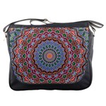 Abstract Painting Mandala Salmon Blue Green Messenger Bags Front