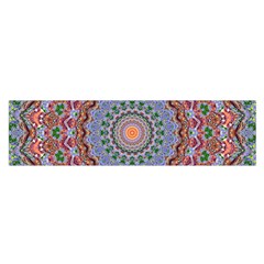 Abstract Painting Mandala Salmon Blue Green Satin Scarf (oblong) by EDDArt