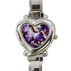 Purple Abstract Geometric Dream Heart Italian Charm Watch by DanaeStudio