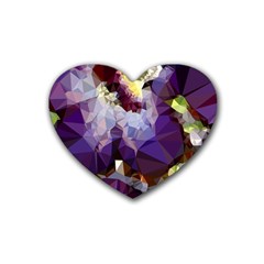 Purple Abstract Geometric Dream Rubber Coaster (heart)  by DanaeStudio
