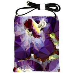 Purple Abstract Geometric Dream Shoulder Sling Bags by DanaeStudio