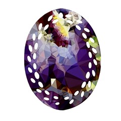 Purple Abstract Geometric Dream Ornament (oval Filigree)  by DanaeStudio