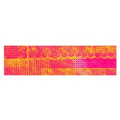 Yello And Magenta Lace Texture Satin Scarf (oblong) by DanaeStudio