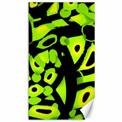 Green Neon Abstraction Canvas 40  X 72   by Valentinaart