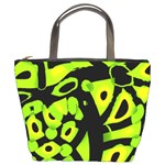 Green neon abstraction Bucket Bags Front