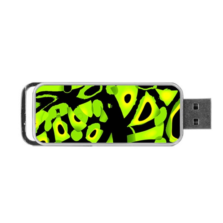 Green neon abstraction Portable USB Flash (Two Sides)