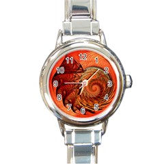 Nautilus Shell Abstract Fractal Round Italian Charm Watch