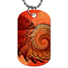 Nautilus Shell Abstract Fractal Dog Tag (Two Sides)