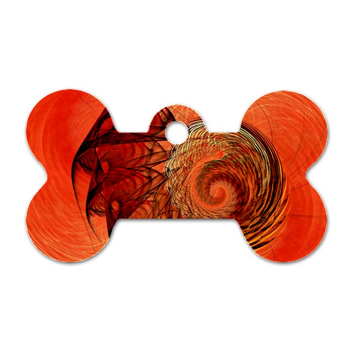 Nautilus Shell Abstract Fractal Dog Tag Bone (Two Sides)