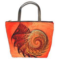 Nautilus Shell Abstract Fractal Bucket Bags