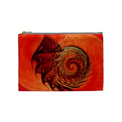 Nautilus Shell Abstract Fractal Cosmetic Bag (medium)  by designworld65