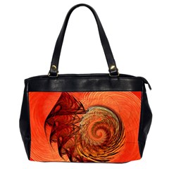Nautilus Shell Abstract Fractal Office Handbags (2 Sides)  by designworld65