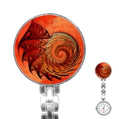 Nautilus Shell Abstract Fractal Stainless Steel Nurses Watch